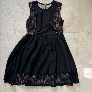 black lace detailed dress